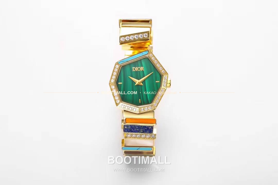 디올 젬 디올 천연석 다이얼 다이아세팅 쿼츠 Dior Gem Dior Natural Stone Dial Diamond Set Quartz 27x25mm 3