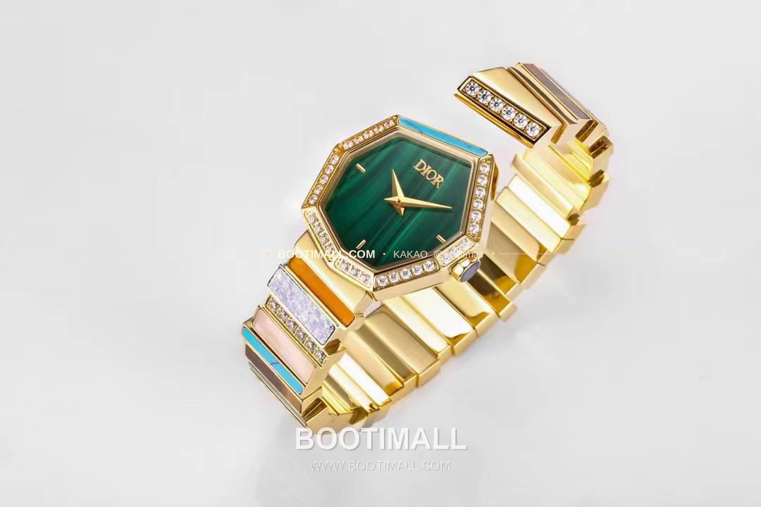 디올 젬 디올 천연석 다이얼 다이아세팅 쿼츠 Dior Gem Dior Natural Stone Dial Diamond Set Quartz 27x25mm 4