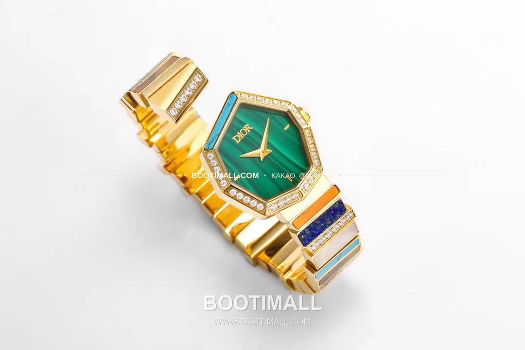 디올 젬 디올 천연석 다이얼 다이아세팅 쿼츠 Dior Gem Dior Natural Stone Dial Diamond Set Quartz 27x25mm 5