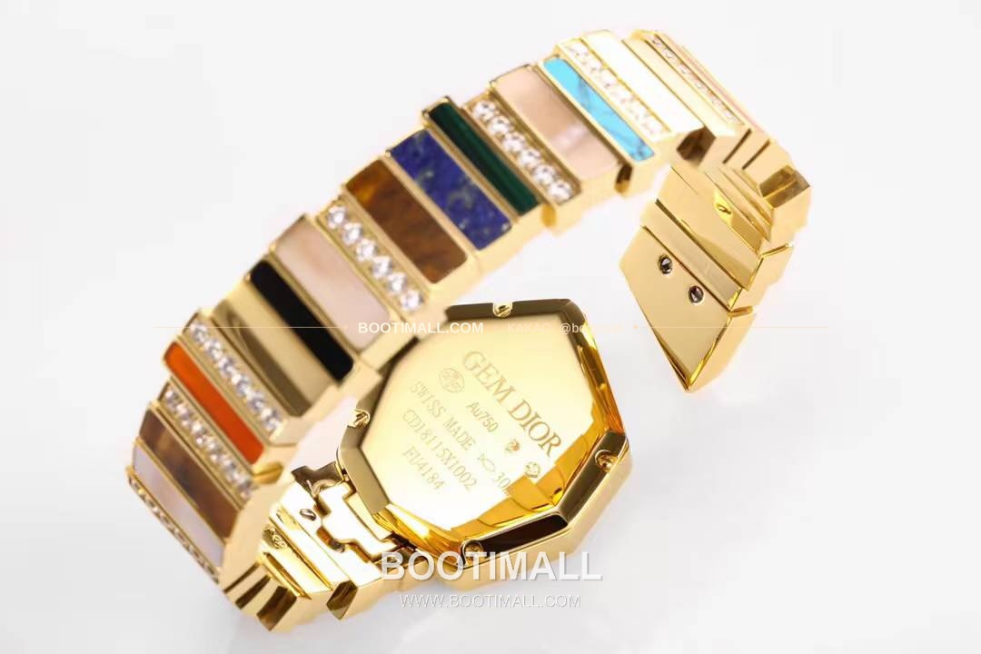 디올 젬 디올 천연석 다이얼 다이아세팅 쿼츠 Dior Gem Dior Natural Stone Dial Diamond Set Quartz 27x25mm 11