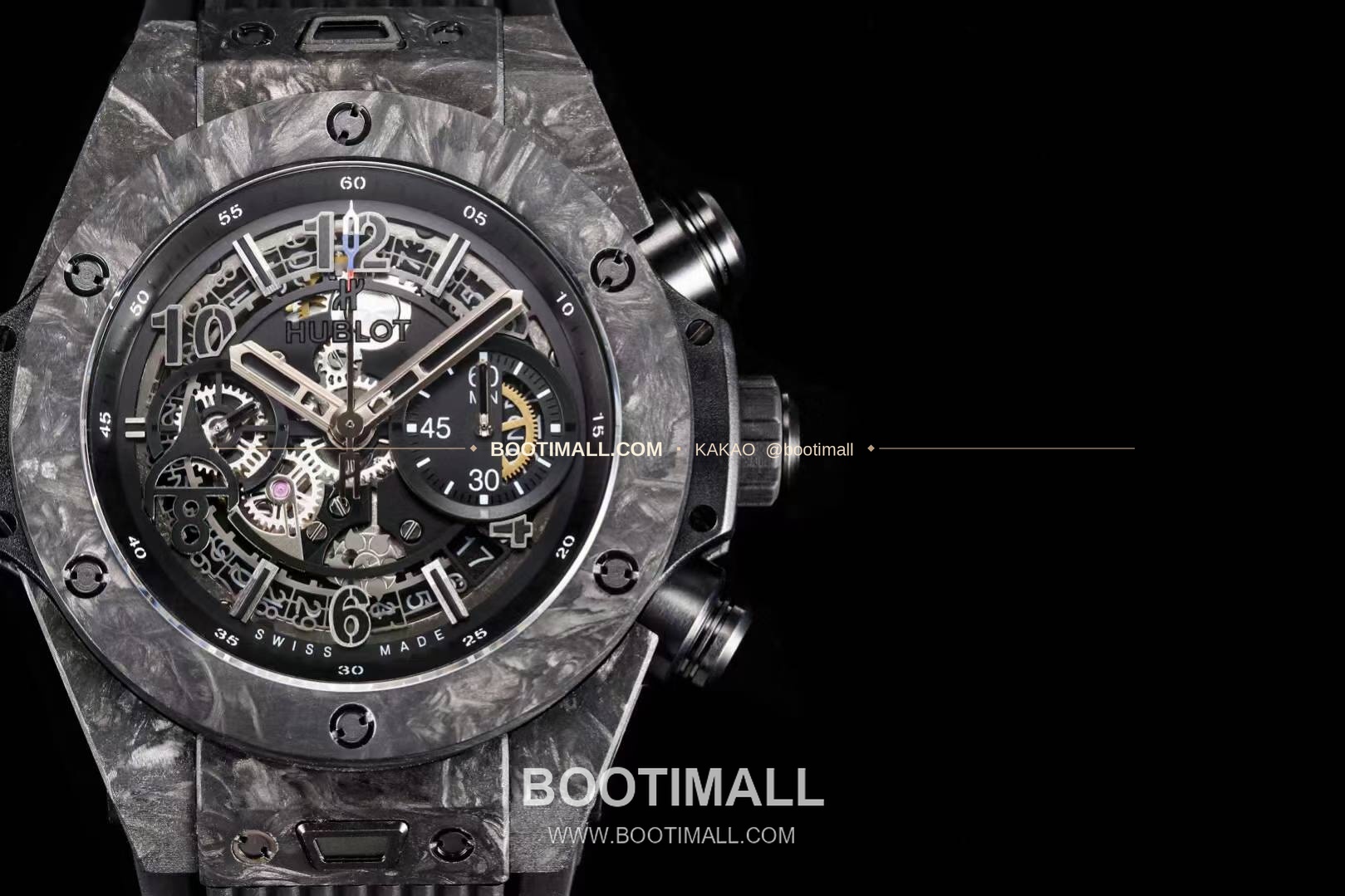 위블로 빅뱅 카본파이버 스켈레톤 크로노그래프 오토매틱 Hublot Big Bang Carbon Fiber Skeleton Chronograph Automatic 4