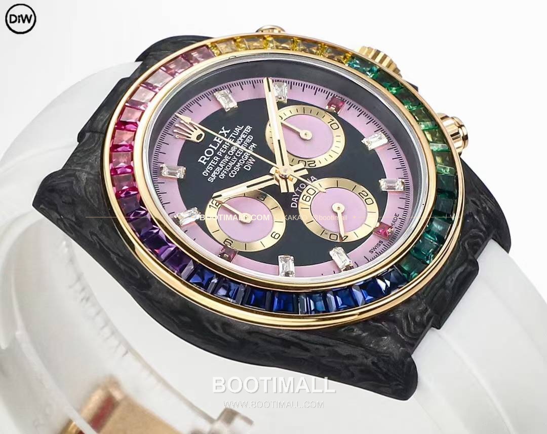 롤렉스 DIW 카본 레인보우베젤 데이토나 크로노그래프 Rolex DIW Carbon Rainbow Bezel Daytona Chronograph 4