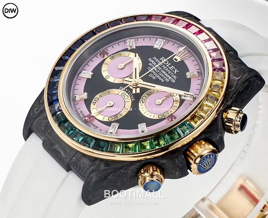 롤렉스 DIW 카본 레인보우베젤 데이토나 크로노그래프 Rolex DIW Carbon Rainbow Bezel Daytona Chronograph 6