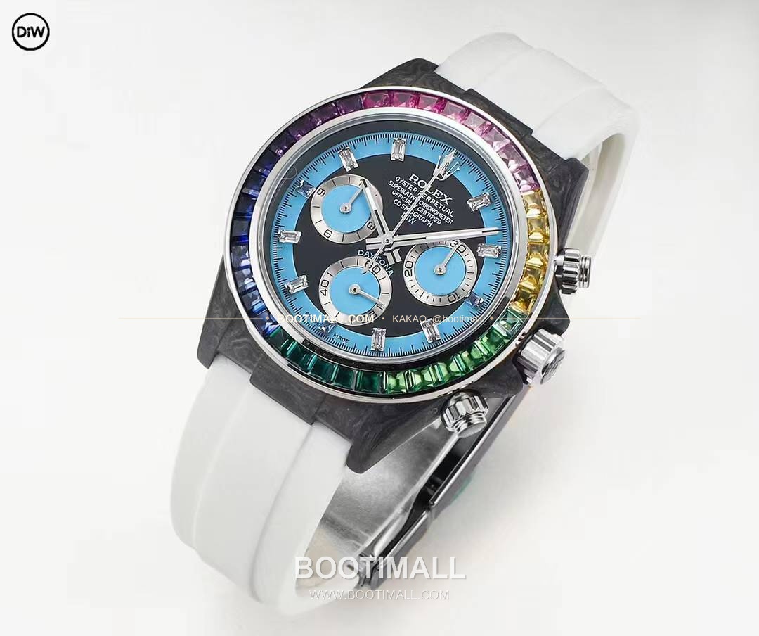 롤렉스 DIW 카본 레인보우베젤 데이토나 크로노그래프 Rolex DIW Carbon Rainbow Bezel Daytona Chronograph 3