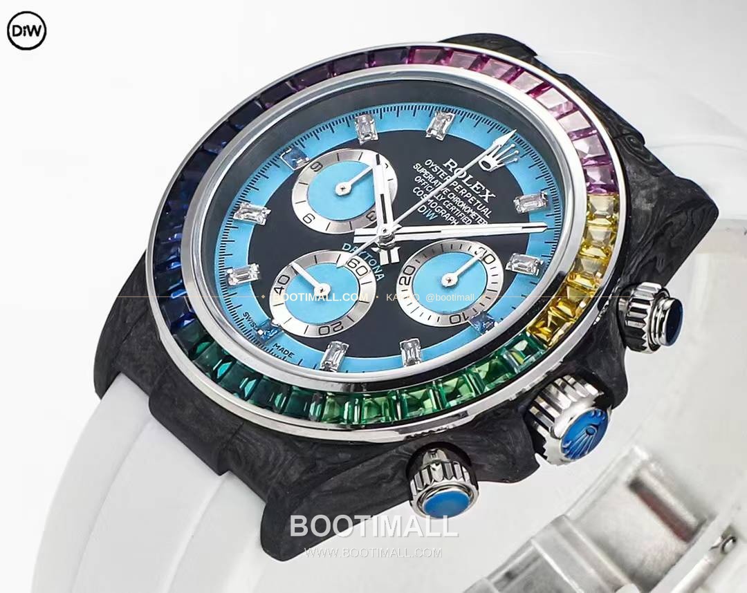 롤렉스 DIW 카본 레인보우베젤 데이토나 크로노그래프 Rolex DIW Carbon Rainbow Bezel Daytona Chronograph 6