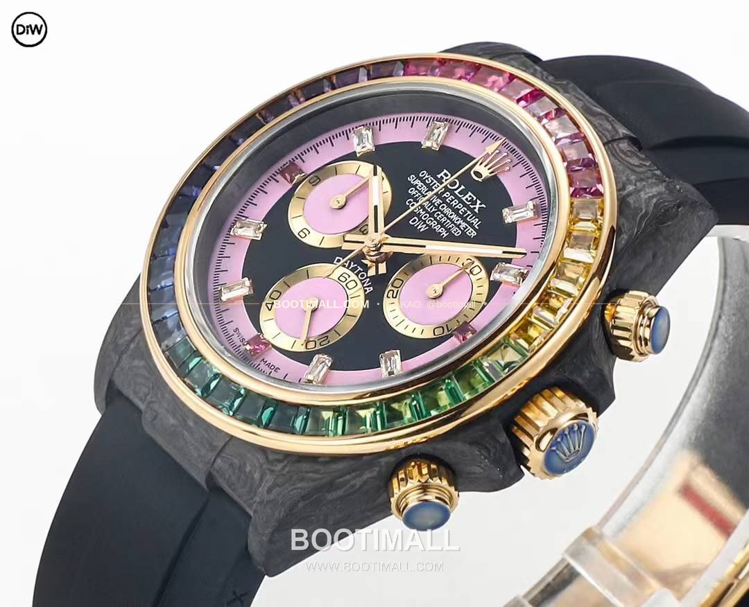 롤렉스 DIW 카본 레인보우베젤 데이토나 크로노그래프 Rolex DIW Carbon Rainbow Bezel Daytona Chronograph 6