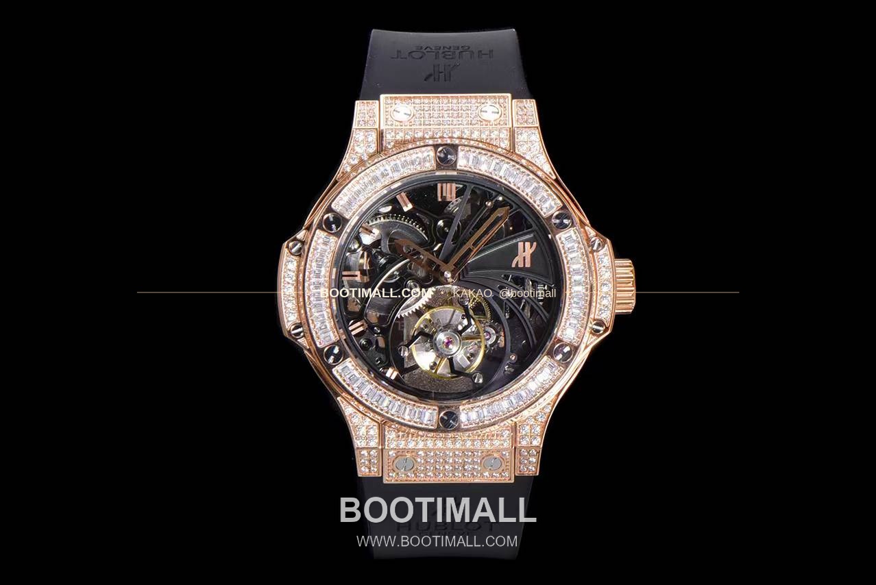 위블로 빅뱅 스켈레톤 투르비용 러버스트랩 오토매틱 Hublot Big Bang Skeleton Tourbillon Rubber Strap Automatic 1