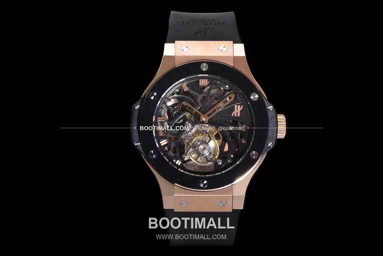위블로 빅뱅 스켈레톤 투르비용 러버스트랩 오토매틱 Hublot Big Bang Skeleton Tourbillon Rubber Strap Automatic 1