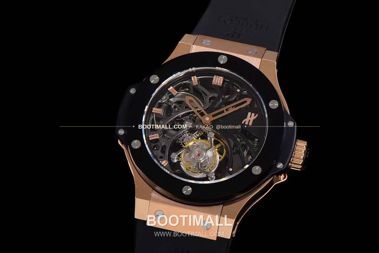 위블로 빅뱅 스켈레톤 투르비용 러버스트랩 오토매틱 Hublot Big Bang Skeleton Tourbillon Rubber Strap Automatic 3