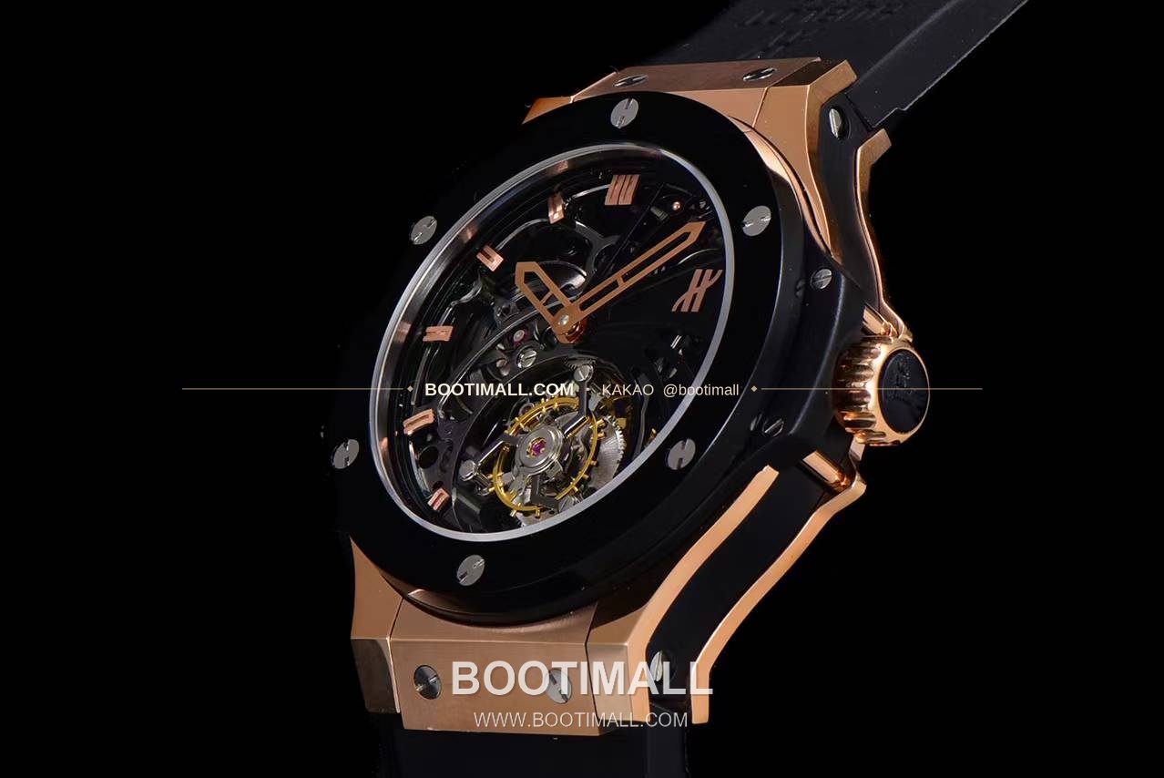 위블로 빅뱅 스켈레톤 투르비용 러버스트랩 오토매틱 Hublot Big Bang Skeleton Tourbillon Rubber Strap Automatic 6