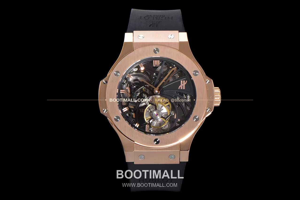 위블로 빅뱅 스켈레톤 투르비용 러버스트랩 오토매틱 Hublot Big Bang Skeleton Tourbillon Rubber Strap Automatic 1