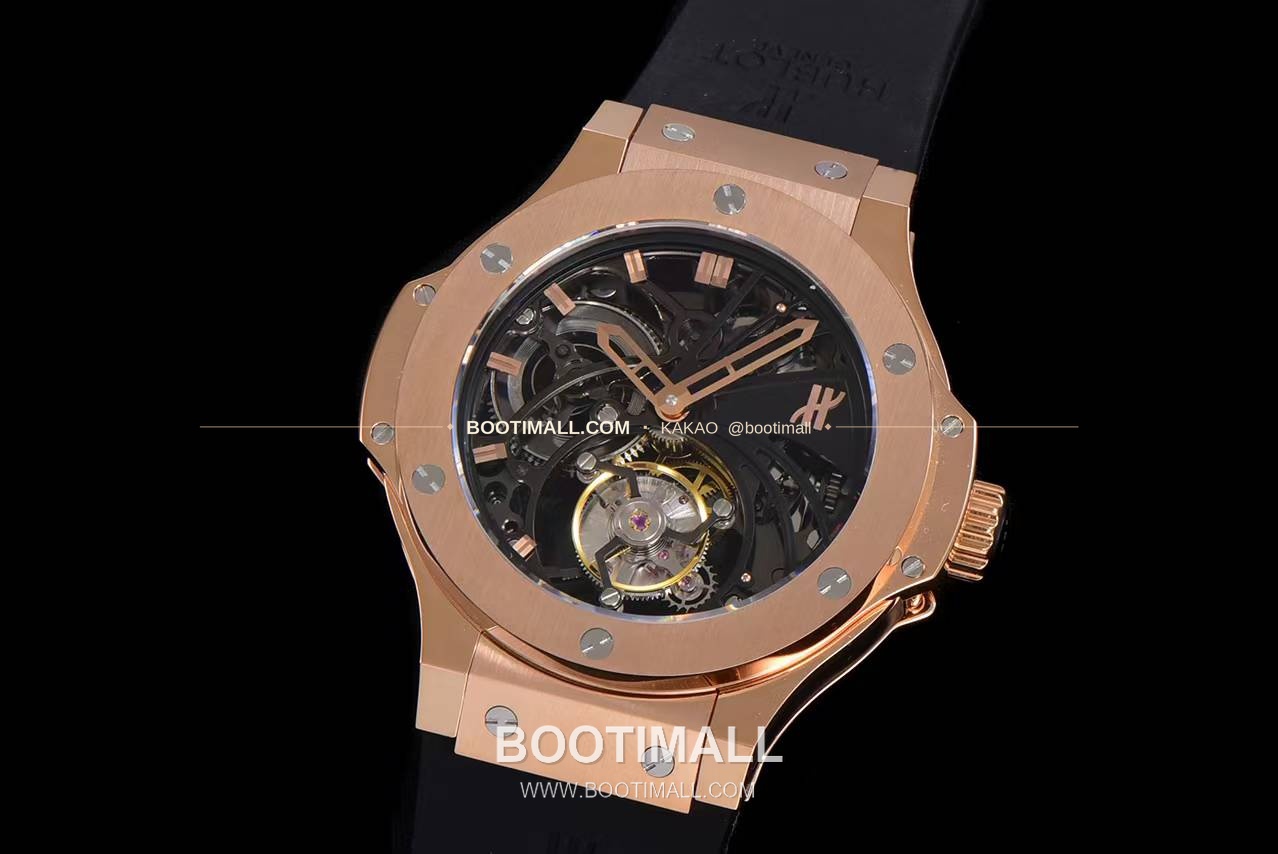 위블로 빅뱅 스켈레톤 투르비용 러버스트랩 오토매틱 Hublot Big Bang Skeleton Tourbillon Rubber Strap Automatic 3