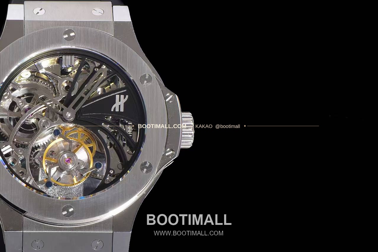 위블로 빅뱅 스켈레톤 투르비용 러버스트랩 오토매틱 Hublot Big Bang Skeleton Tourbillon Rubber Strap Automatic 4