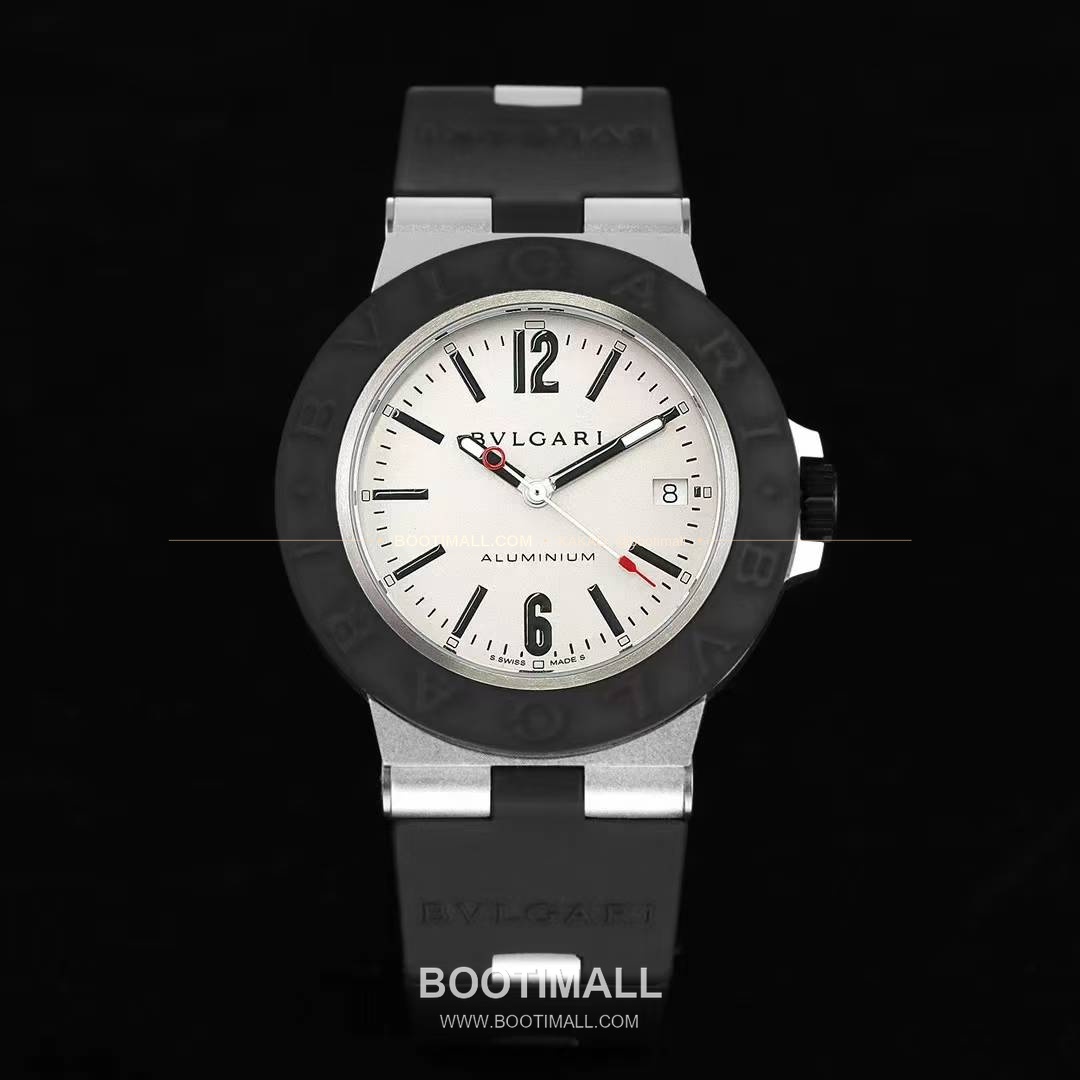 불가리 알루미늄 스틸 러버베젤 데이트 오토매틱 Bvlgari Aluminium Steel Rubber Bezel Date Automatic 40mm 1