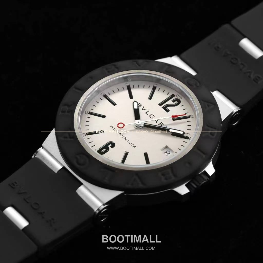 불가리 알루미늄 스틸 러버베젤 데이트 오토매틱 Bvlgari Aluminium Steel Rubber Bezel Date Automatic 40mm 4
