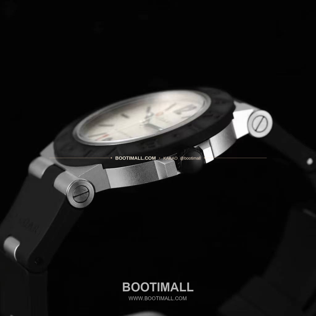 불가리 알루미늄 스틸 러버베젤 데이트 오토매틱 Bvlgari Aluminium Steel Rubber Bezel Date Automatic 40mm 6