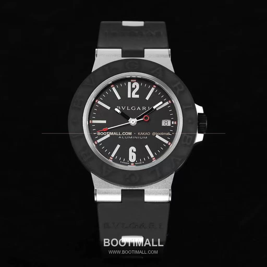 불가리 알루미늄 스틸 러버베젤 데이트 오토매틱 Bvlgari Aluminium Steel Rubber Bezel Date Automatic 40mm 1