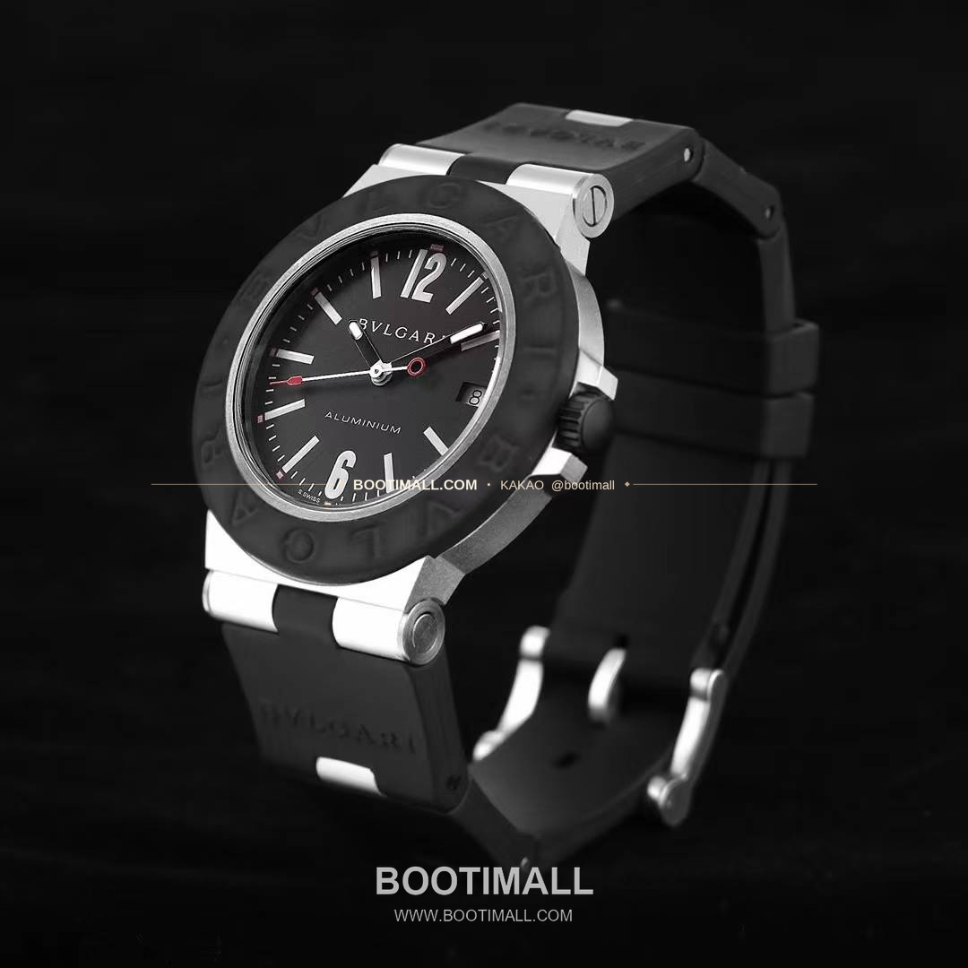 불가리 알루미늄 스틸 러버베젤 데이트 오토매틱 Bvlgari Aluminium Steel Rubber Bezel Date Automatic 40mm 2