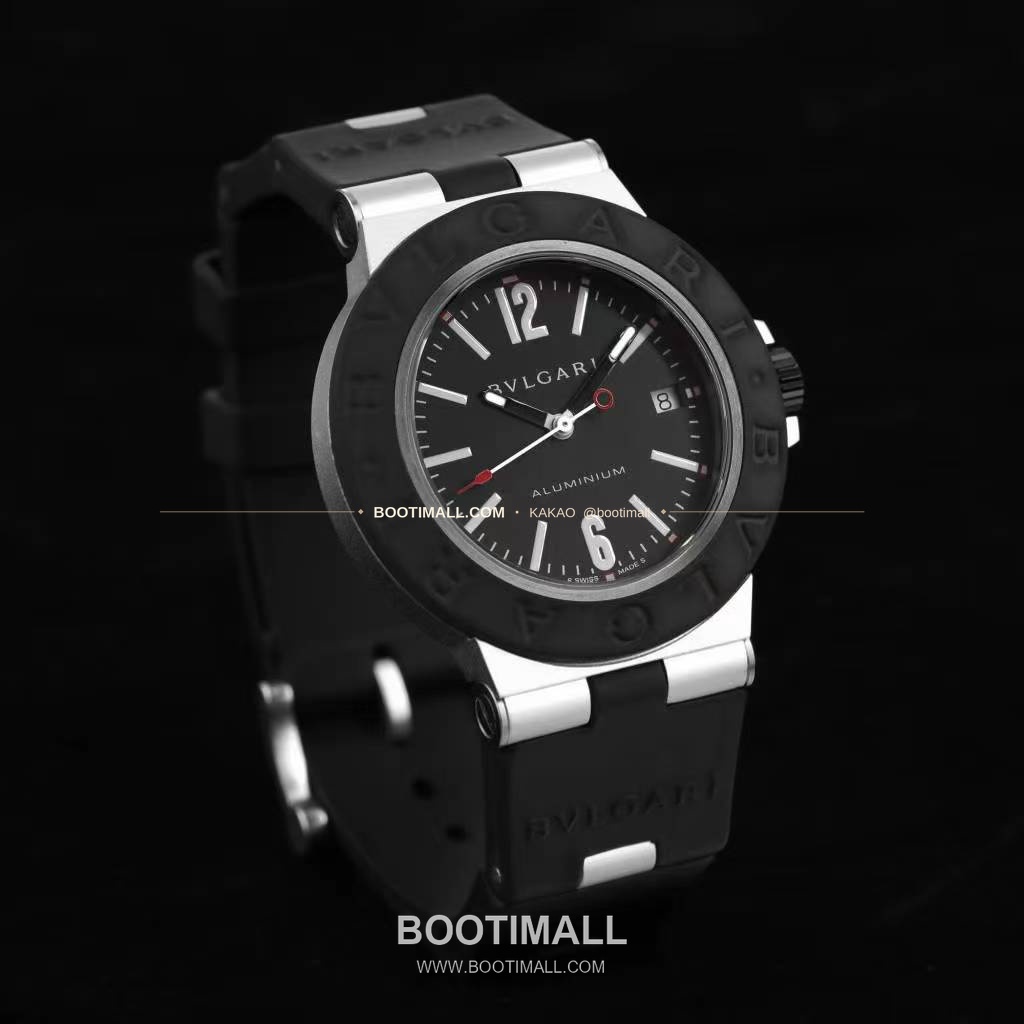 불가리 알루미늄 스틸 러버베젤 데이트 오토매틱 Bvlgari Aluminium Steel Rubber Bezel Date Automatic 40mm 3