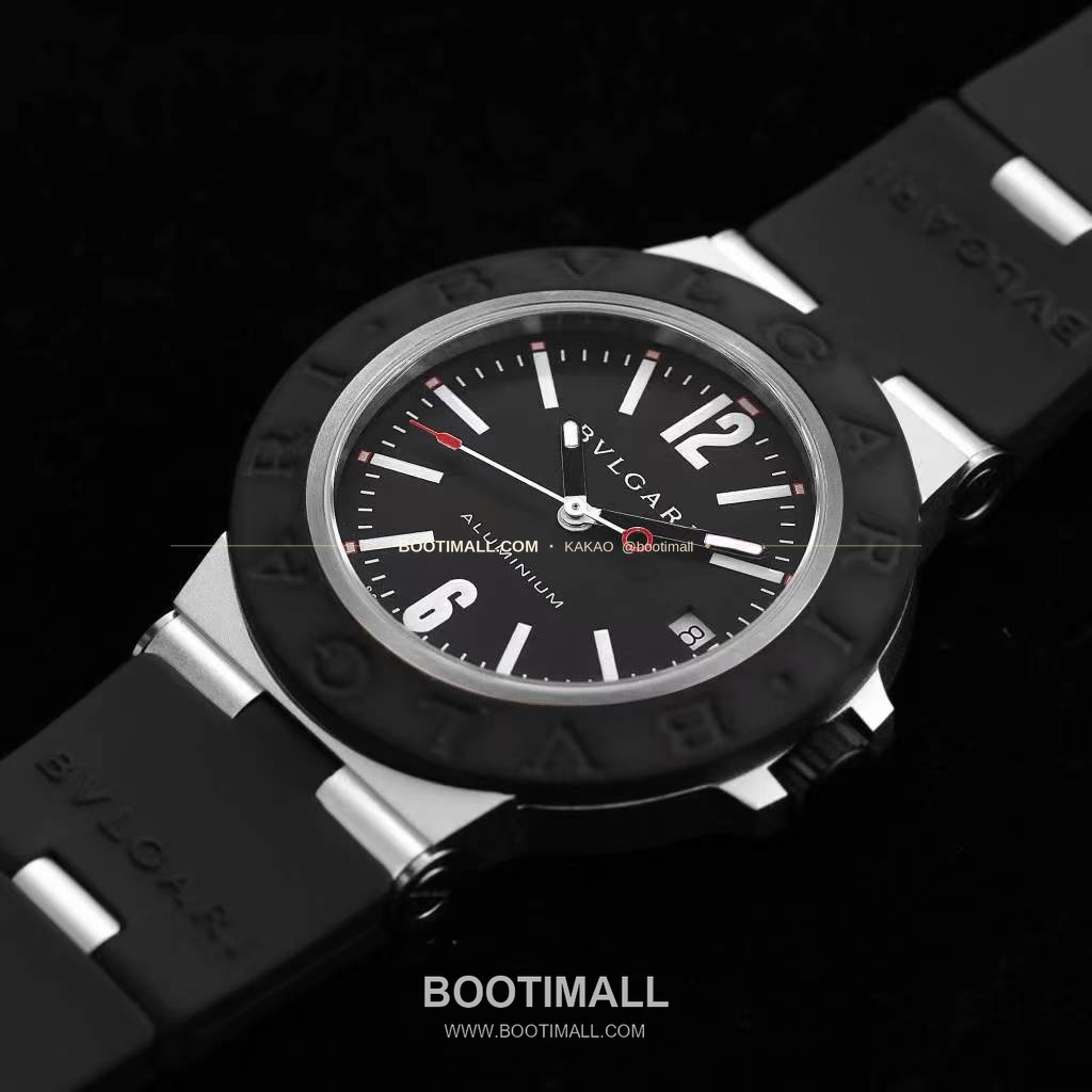 불가리 알루미늄 스틸 러버베젤 데이트 오토매틱 Bvlgari Aluminium Steel Rubber Bezel Date Automatic 40mm 4