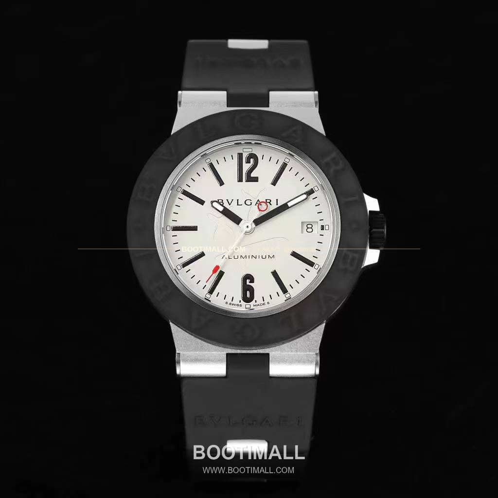 불가리 알루미늄 스틸 러버베젤 데이트 오토매틱 Bvlgari Aluminium Steel Rubber Bezel Date Automatic 40mm 1