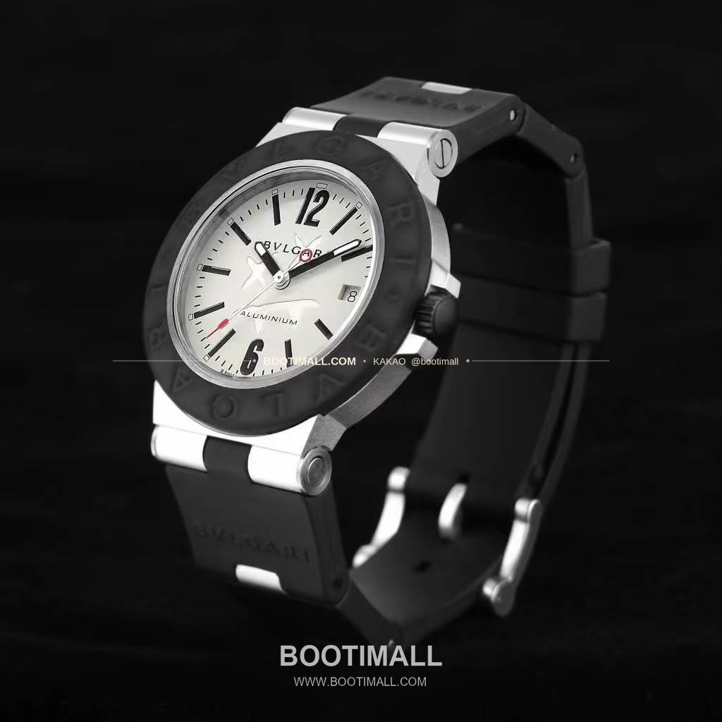 불가리 알루미늄 스틸 러버베젤 데이트 오토매틱 Bvlgari Aluminium Steel Rubber Bezel Date Automatic 40mm 2