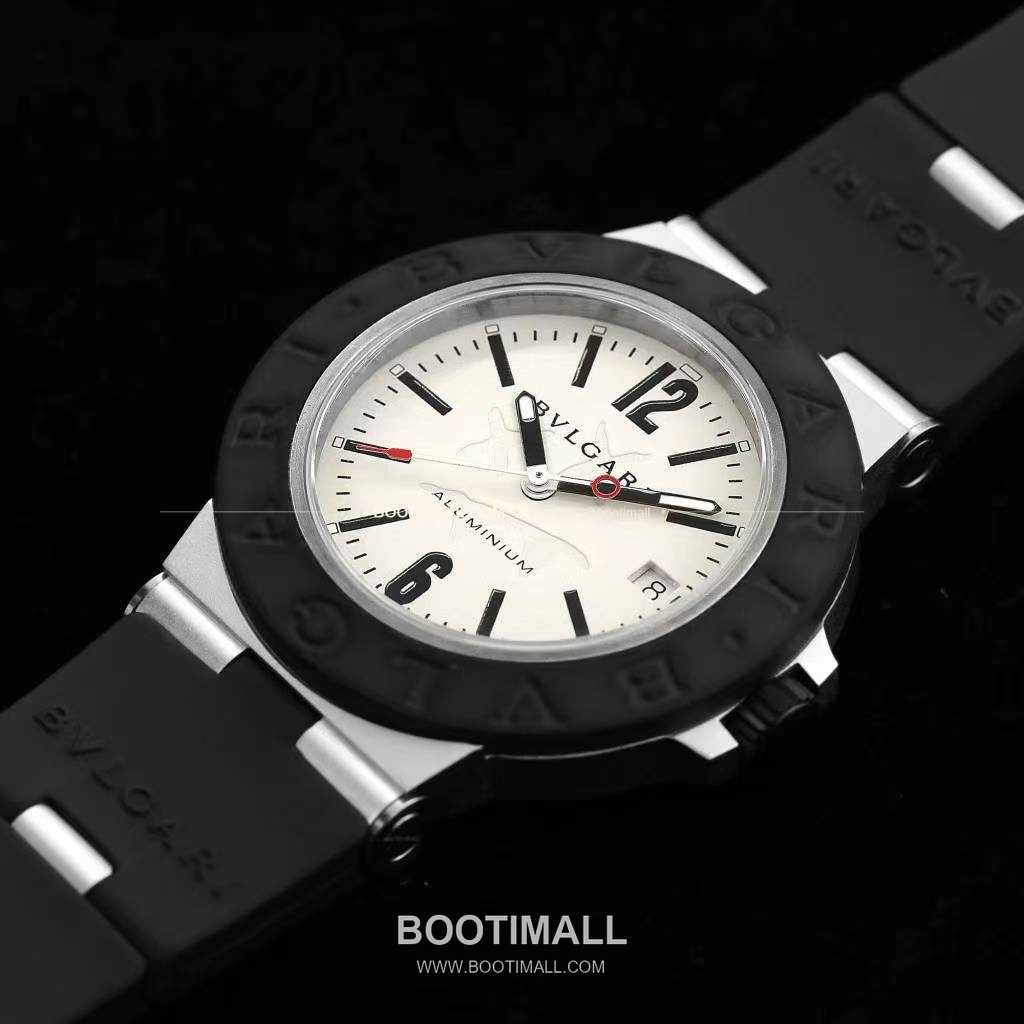불가리 알루미늄 스틸 러버베젤 데이트 오토매틱 Bvlgari Aluminium Steel Rubber Bezel Date Automatic 40mm 4