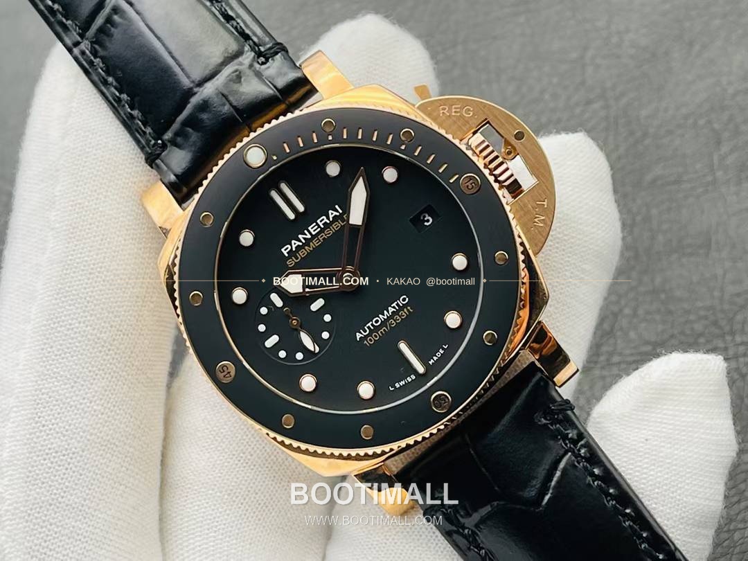파네라이 서브머저블 PAM974 레드골드 세라믹베젤 블랙다이얼 오토매틱 Panerai Submersible PAM974 Red Gold Ceramic Bezel Black Dial Automatic 42mm 3