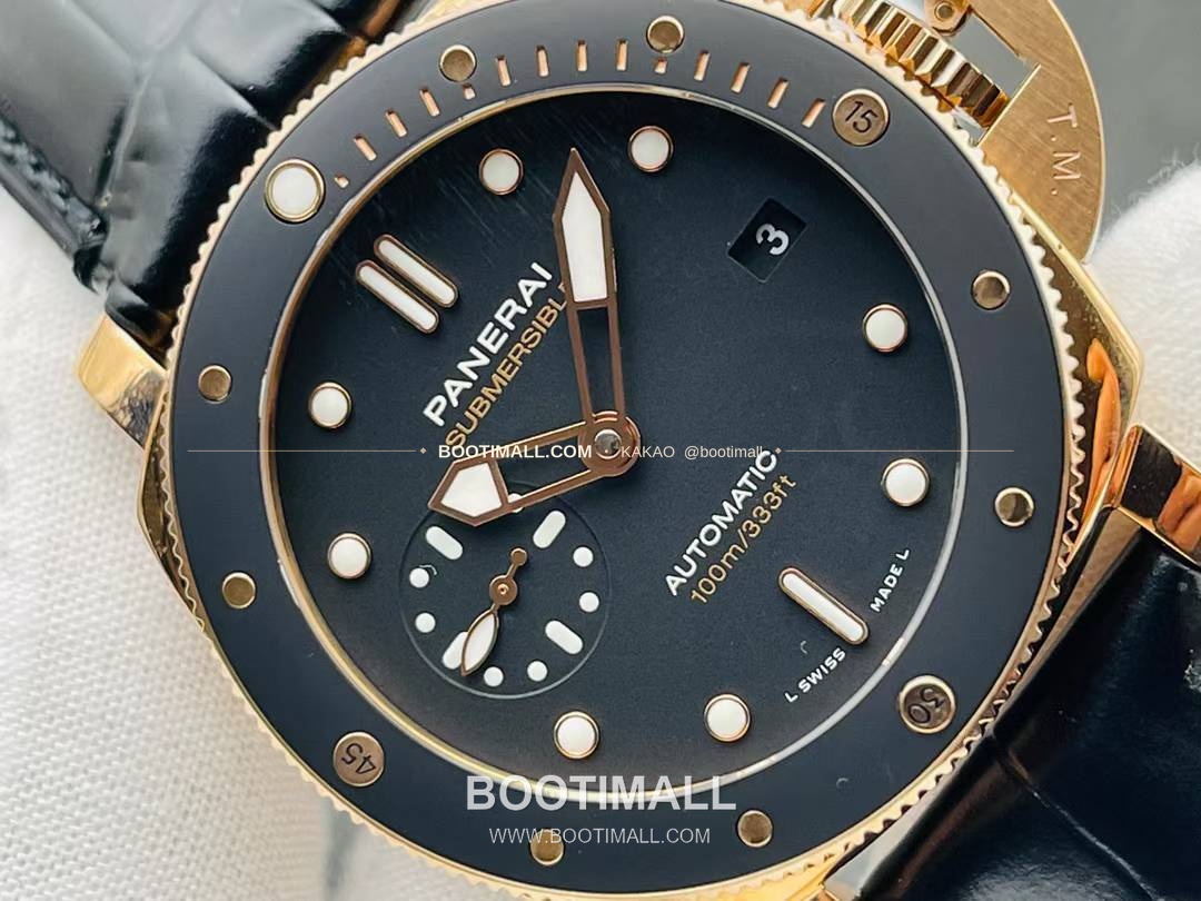 파네라이 서브머저블 PAM974 레드골드 세라믹베젤 블랙다이얼 오토매틱 Panerai Submersible PAM974 Red Gold Ceramic Bezel Black Dial Automatic 42mm 4