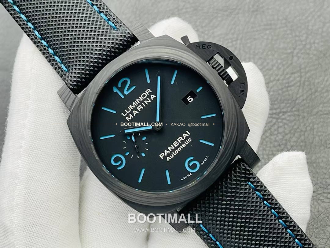 파네라이 루미노르 PAM01661 카본 샌드위치다이얼 블루야광 오토매틱 Panerai Luminor PAM01661 Carbon Sandwich Dial Blue Lume Automatic 44mm 3