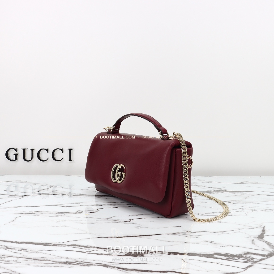 구찌 앵콜라 레드 카프스킨 슬림 숄더백 Gucci Ancora Red Calfskin Slim Shoulder Bag 806016 25.9cm 2