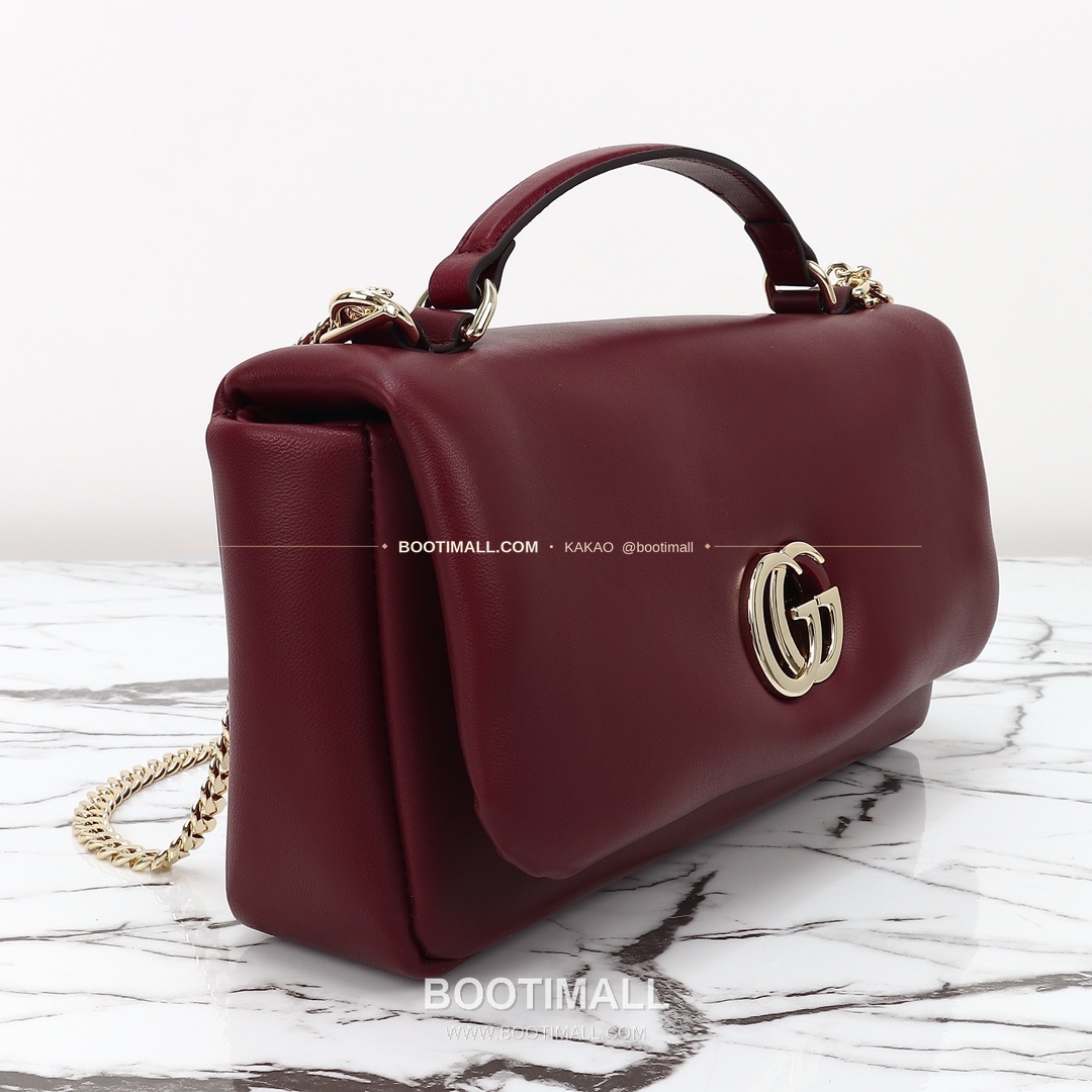 구찌 앵콜라 레드 카프스킨 슬림 숄더백 Gucci Ancora Red Calfskin Slim Shoulder Bag 806016 25.9cm 5