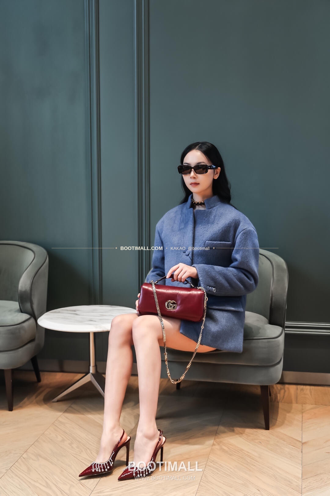 구찌 앵콜라 레드 카프스킨 슬림 숄더백 Gucci Ancora Red Calfskin Slim Shoulder Bag 806016 25.9cm 3