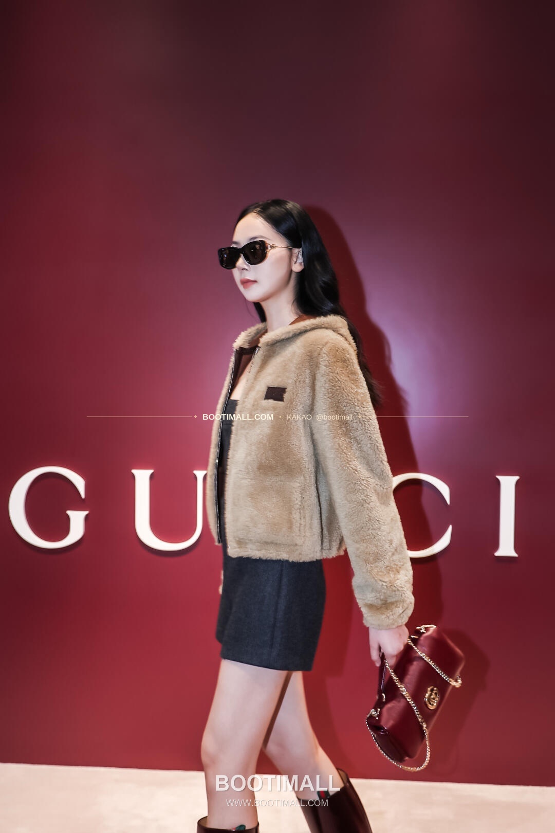 구찌 앵콜라 레드 카프스킨 슬림 숄더백 Gucci Ancora Red Calfskin Slim Shoulder Bag 806016 25.9cm 4