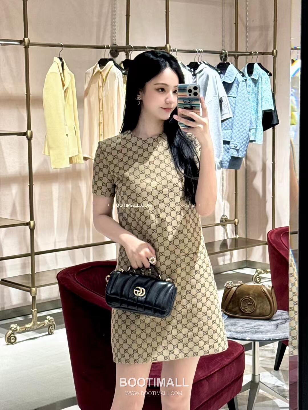 구찌 카프스킨 자수 슬림 숄더백 Gucci Calfskin Embroidered Slim Shoulder Bag 806017 21.1cm 5