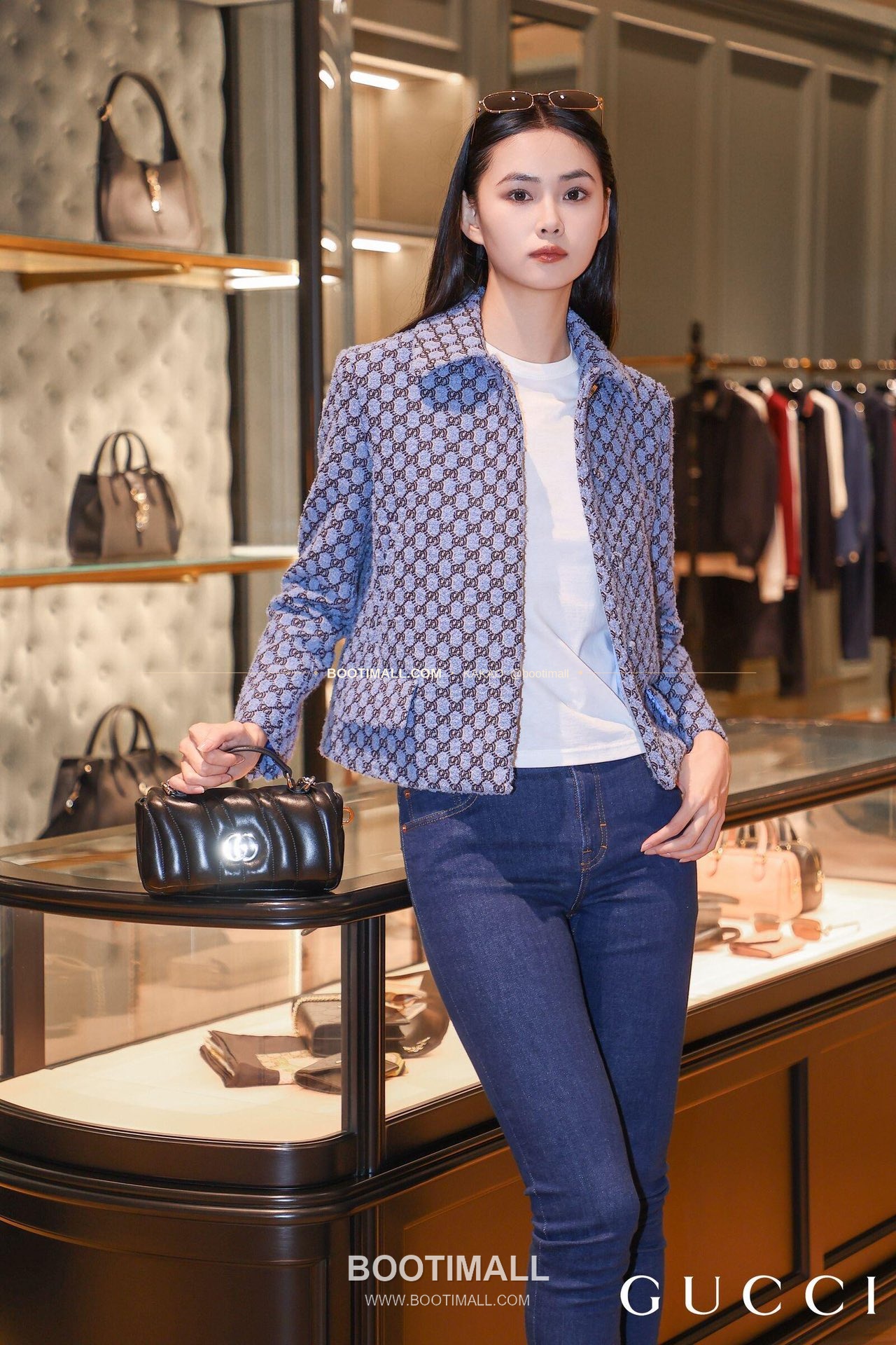 구찌 카프스킨 자수 슬림 숄더백 Gucci Calfskin Embroidered Slim Shoulder Bag 806017 21.1cm 8