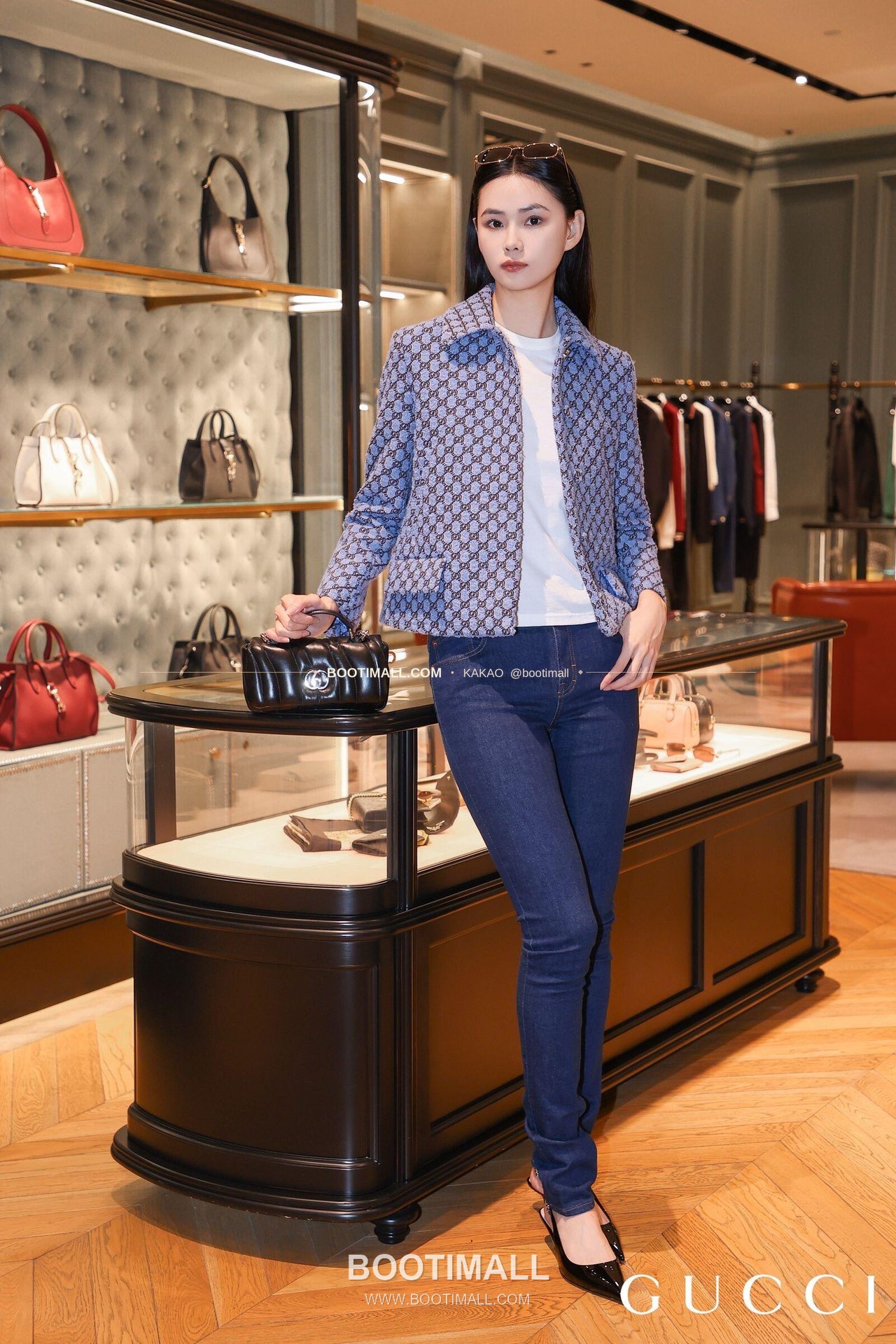 구찌 카프스킨 자수 슬림 숄더백 Gucci Calfskin Embroidered Slim Shoulder Bag 806017 21.1cm 9