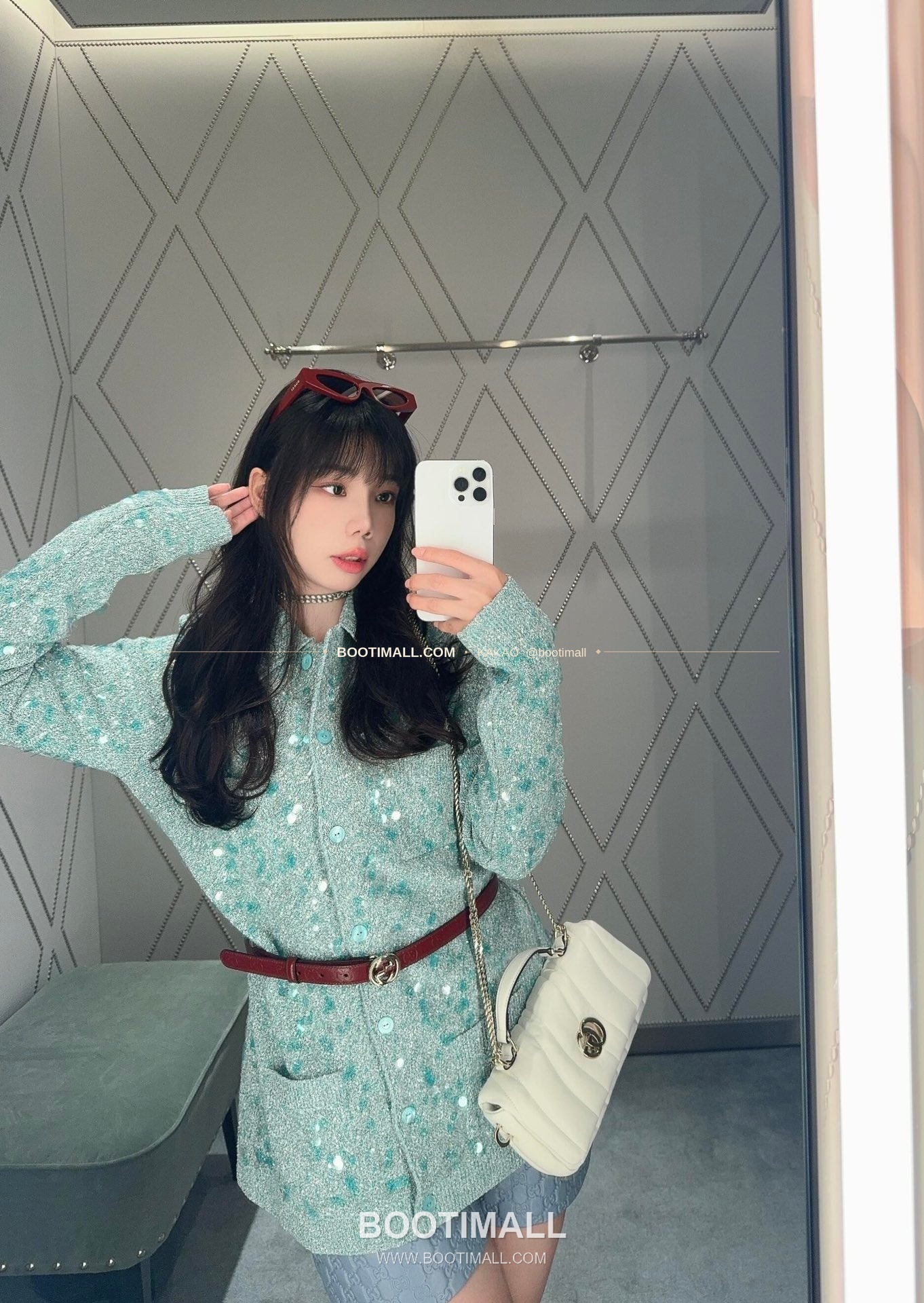 구찌 카프스킨 자수 슬림 숄더백 Gucci Calfskin Embroidered Slim Shoulder Bag 806017 21.1cm 7