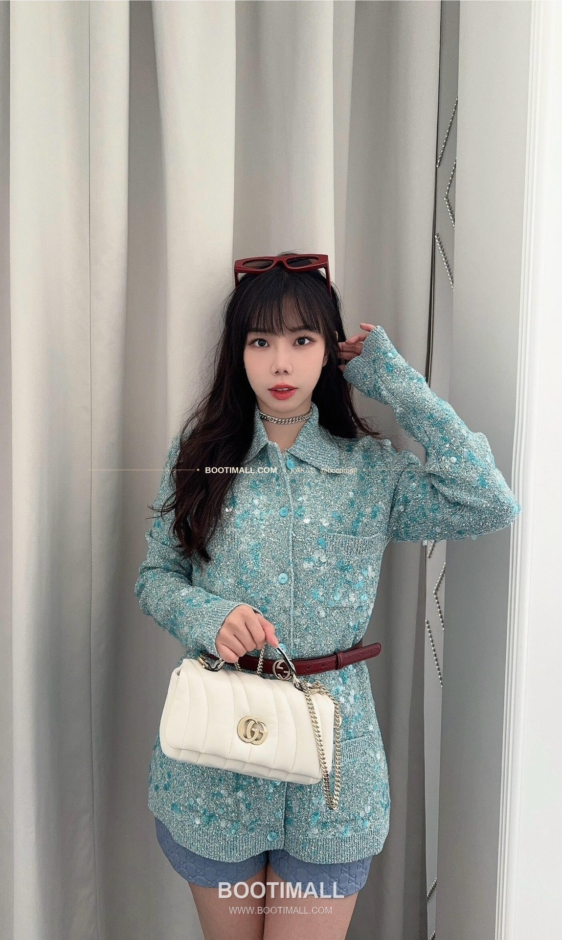 구찌 카프스킨 자수 슬림 숄더백 Gucci Calfskin Embroidered Slim Shoulder Bag 806017 21.1cm 9