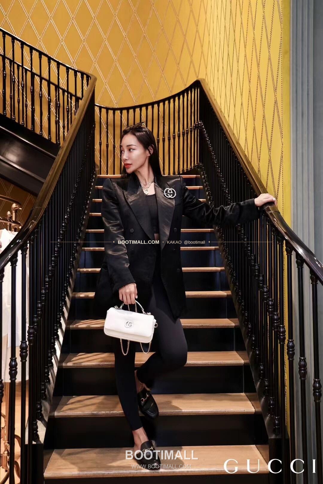 구찌 카프스킨 자수 슬림 숄더백 Gucci Calfskin Embroidered Slim Shoulder Bag 806017 21.1cm 6