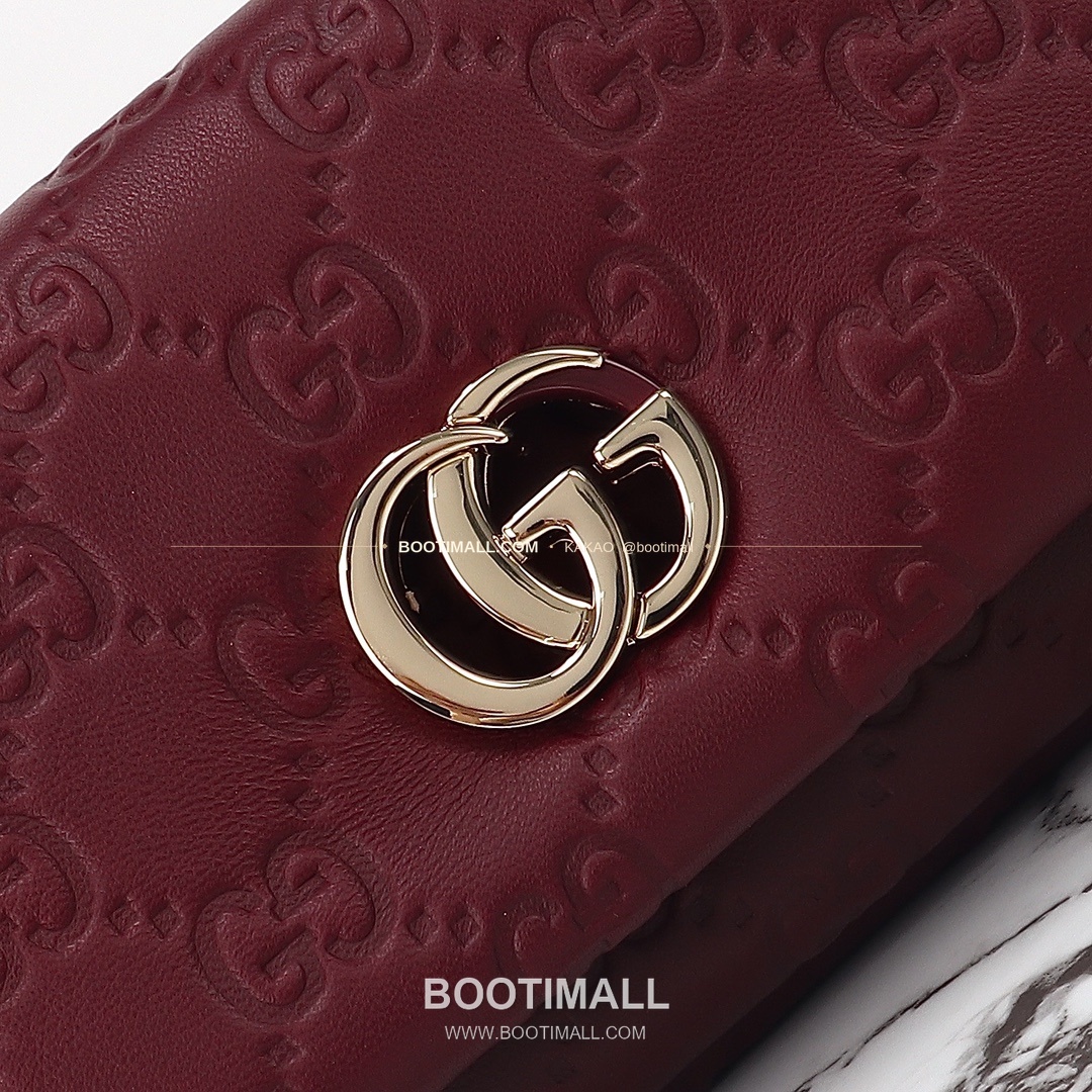 구찌 화이트 엠보싱 카프스킨 슬림 숄더백 Gucci White Embossed Calfskin Slim Shoulder Bag 806017 21cm 7