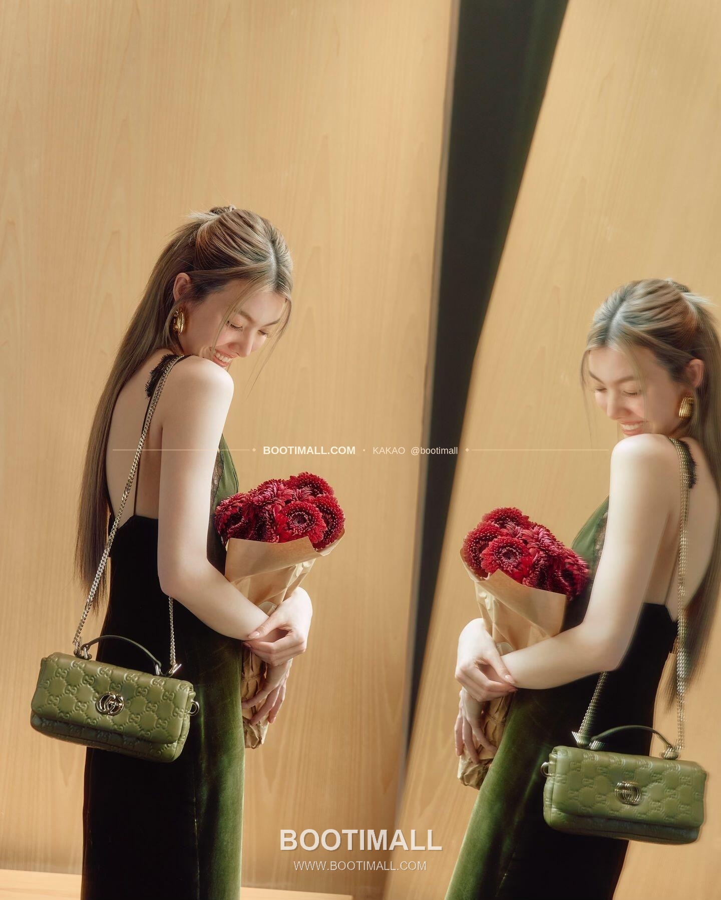 구찌 화이트 엠보싱 카프스킨 슬림 숄더백 Gucci White Embossed Calfskin Slim Shoulder Bag 806017 21cm 2