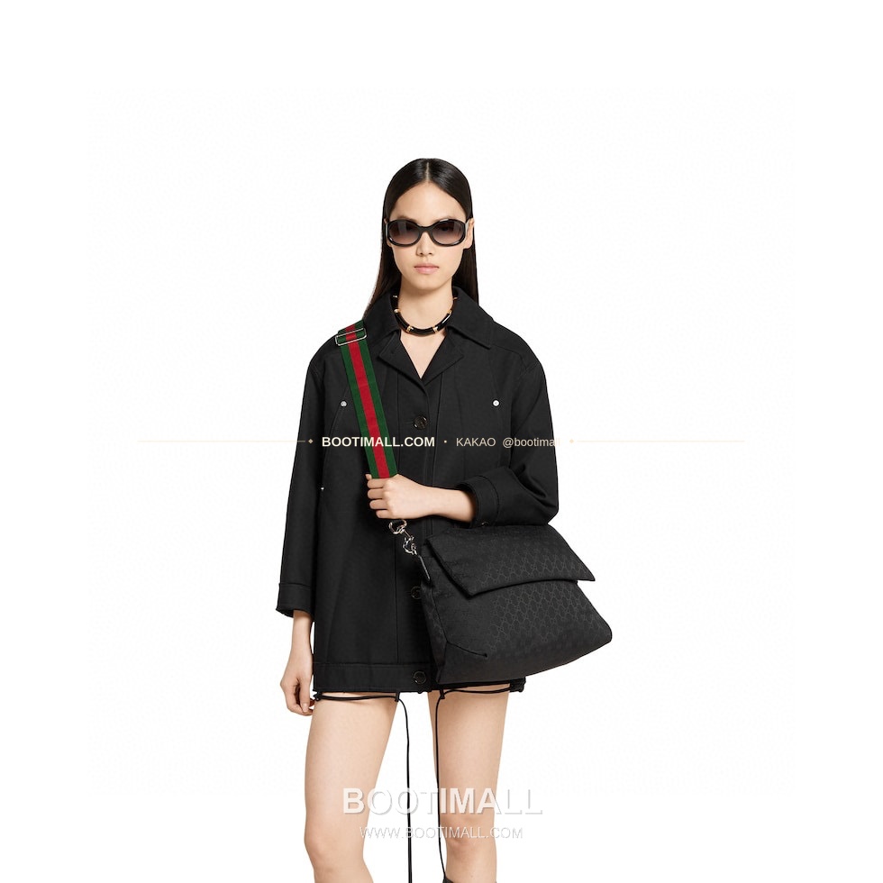 구찌 캔버스 레더 트림 구조 토트백 Gucci Canvas Leather Trim Structured Tote Bag 821616 36cm 1