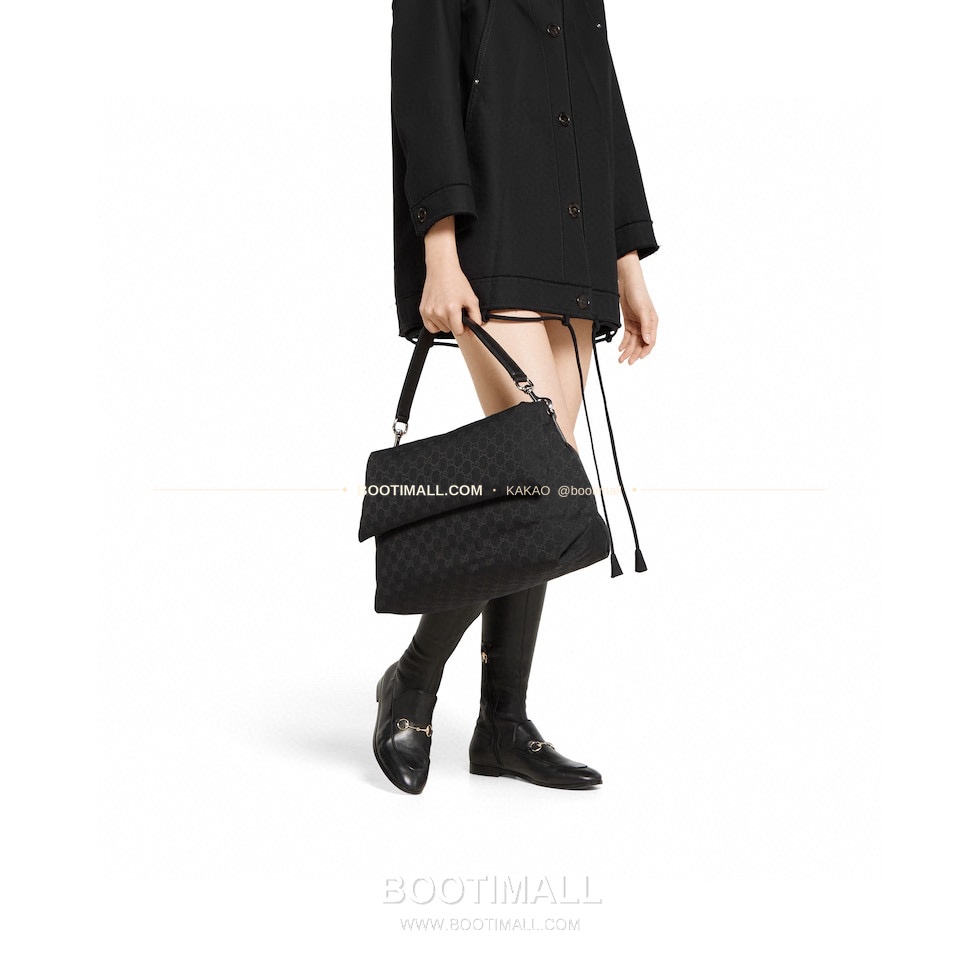 구찌 캔버스 레더 트림 구조 토트백 Gucci Canvas Leather Trim Structured Tote Bag 821616 36cm 2