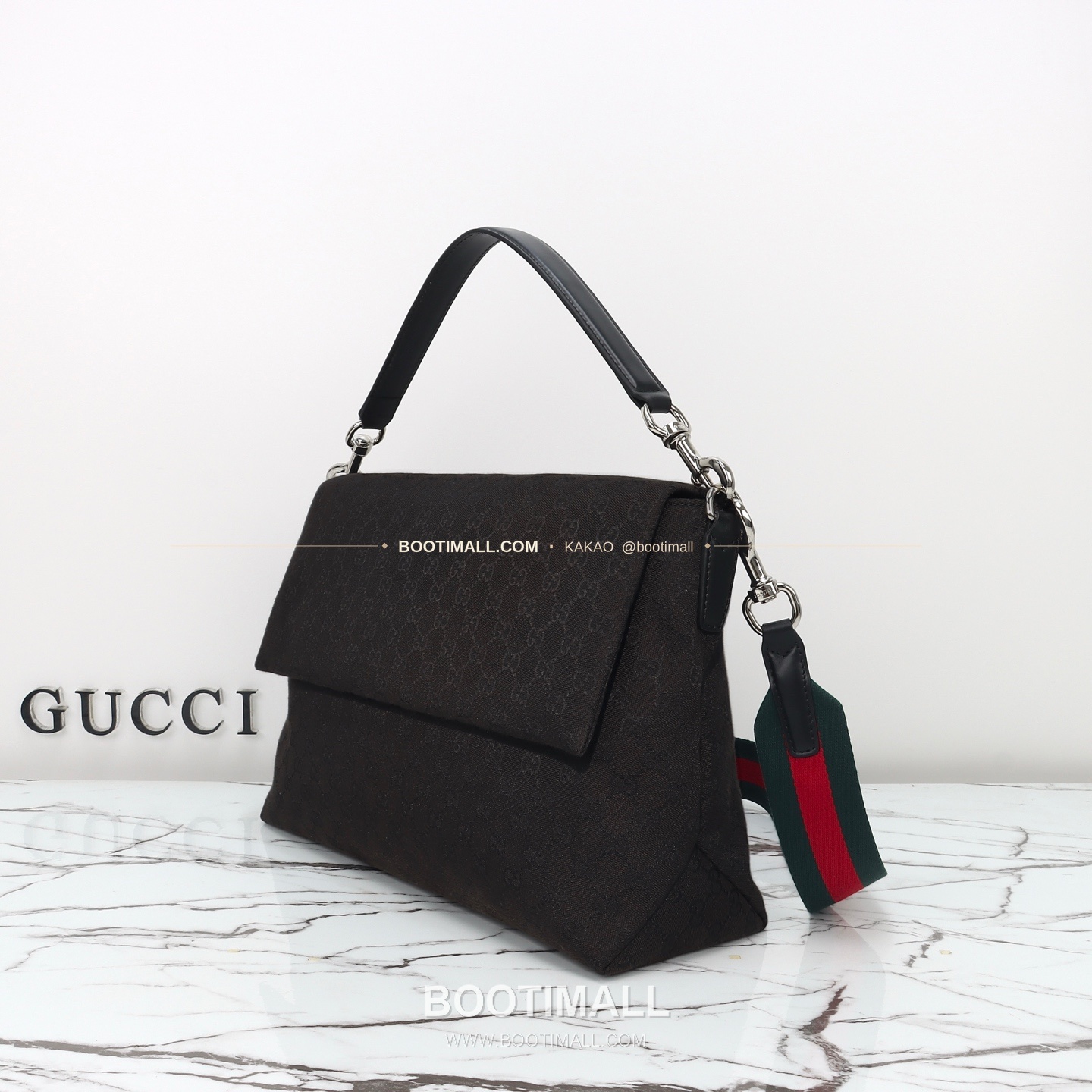 구찌 캔버스 레더 트림 구조 토트백 Gucci Canvas Leather Trim Structured Tote Bag 821616 36cm 6
