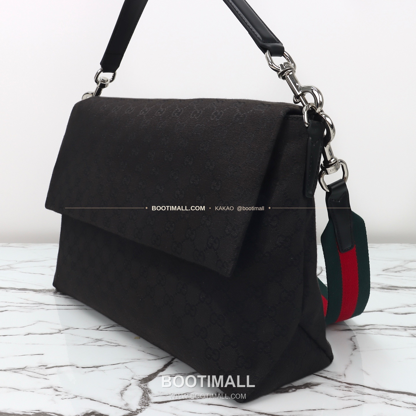 구찌 캔버스 레더 트림 구조 토트백 Gucci Canvas Leather Trim Structured Tote Bag 821616 36cm 11