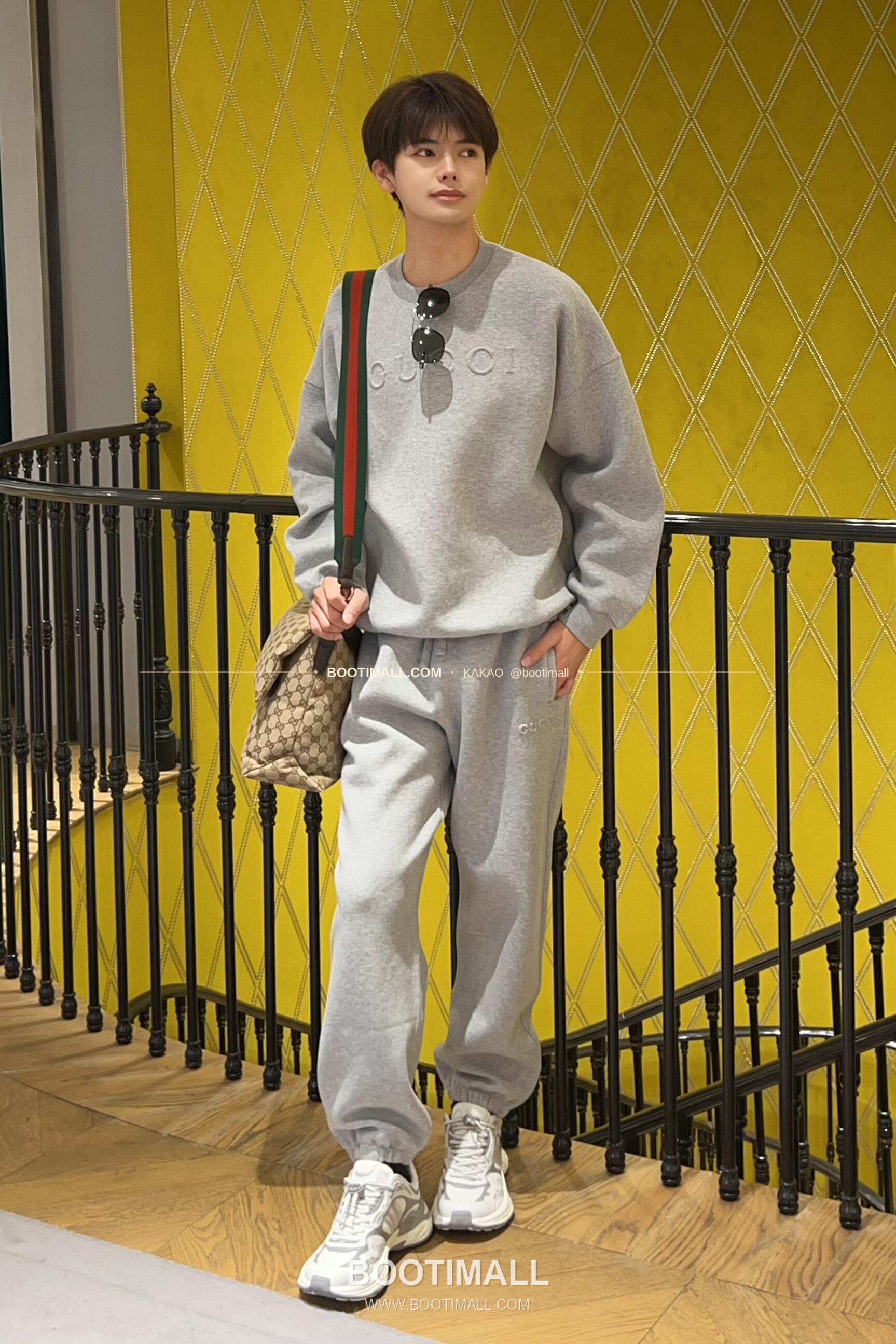 구찌 캔버스 레더 트림 구조 토트백 Gucci Canvas Leather Trim Structured Tote Bag 821616 36cm 5