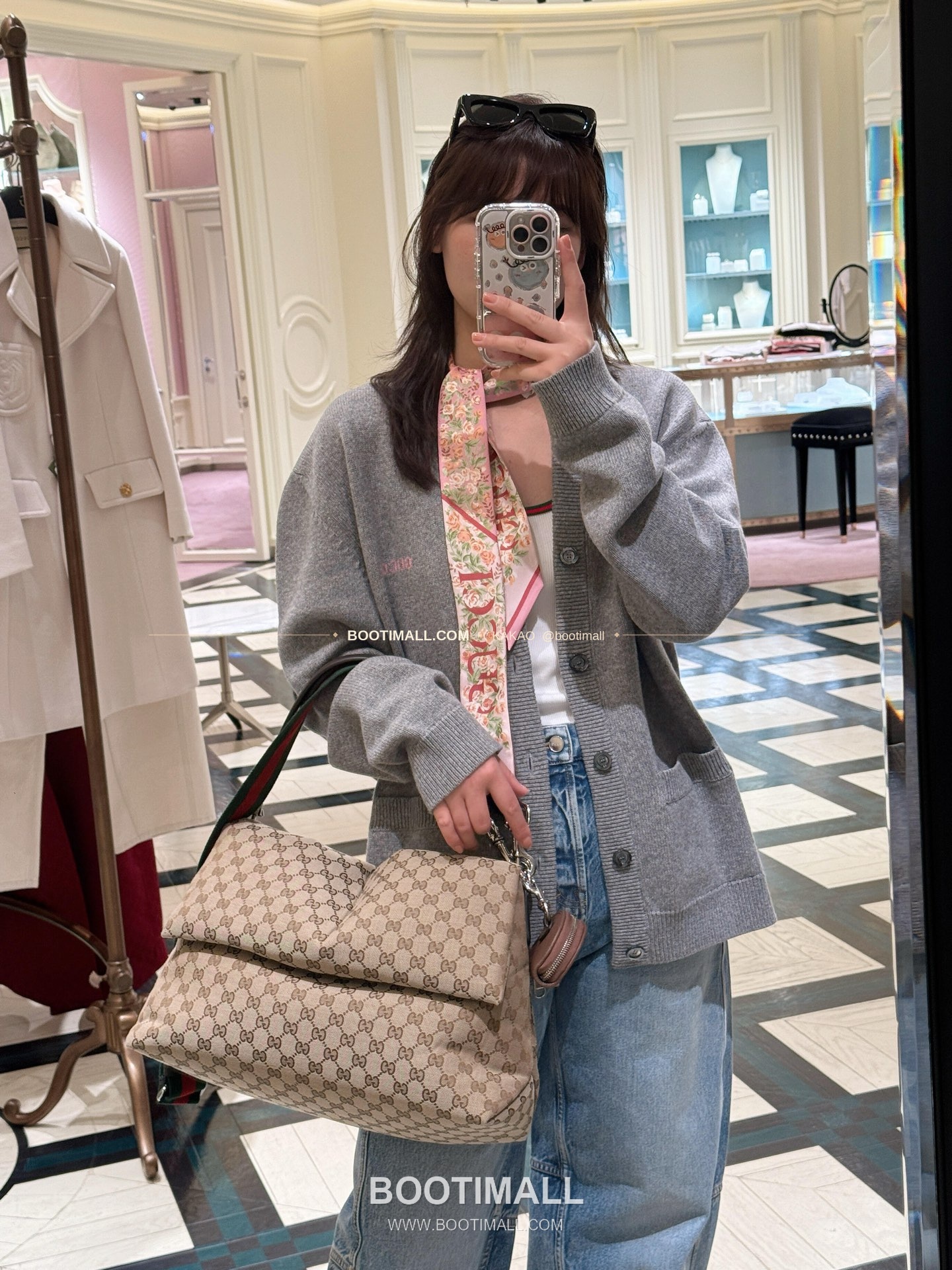 구찌 캔버스 레더 트림 구조 토트백 Gucci Canvas Leather Trim Structured Tote Bag 821616 36cm 6