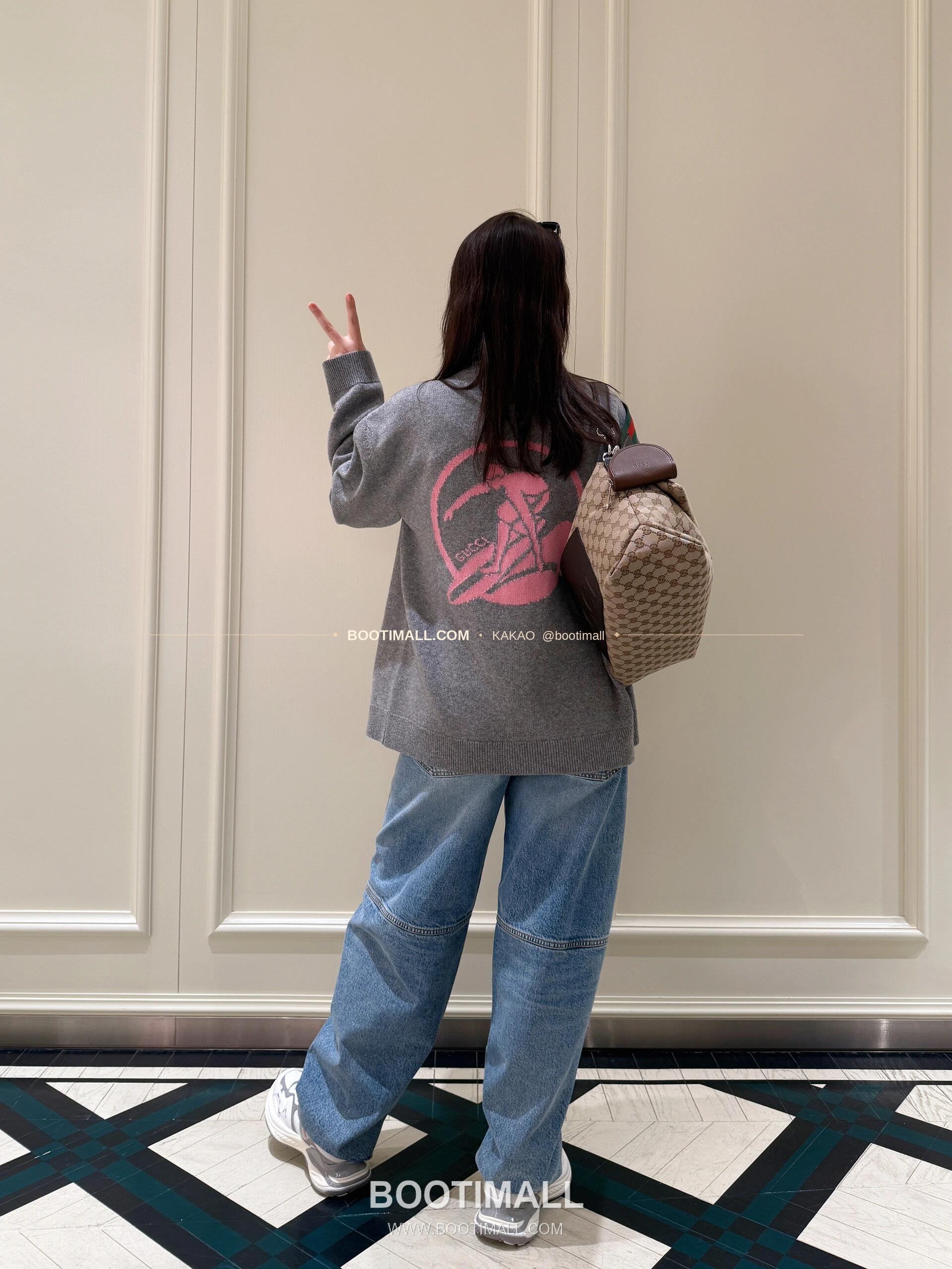 구찌 캔버스 레더 트림 구조 토트백 Gucci Canvas Leather Trim Structured Tote Bag 821616 36cm 7