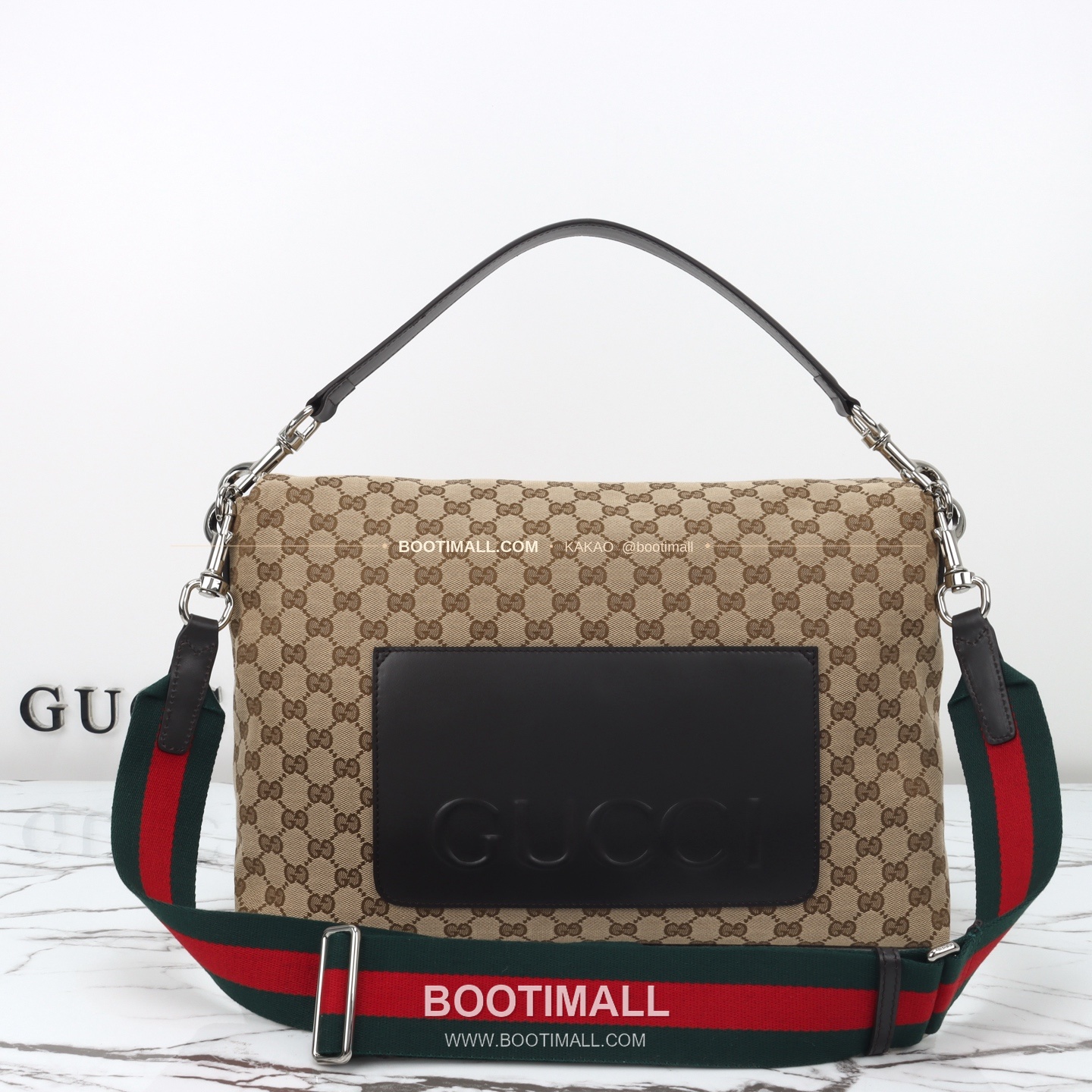 구찌 캔버스 레더 트림 구조 토트백 Gucci Canvas Leather Trim Structured Tote Bag 821616 36cm 12